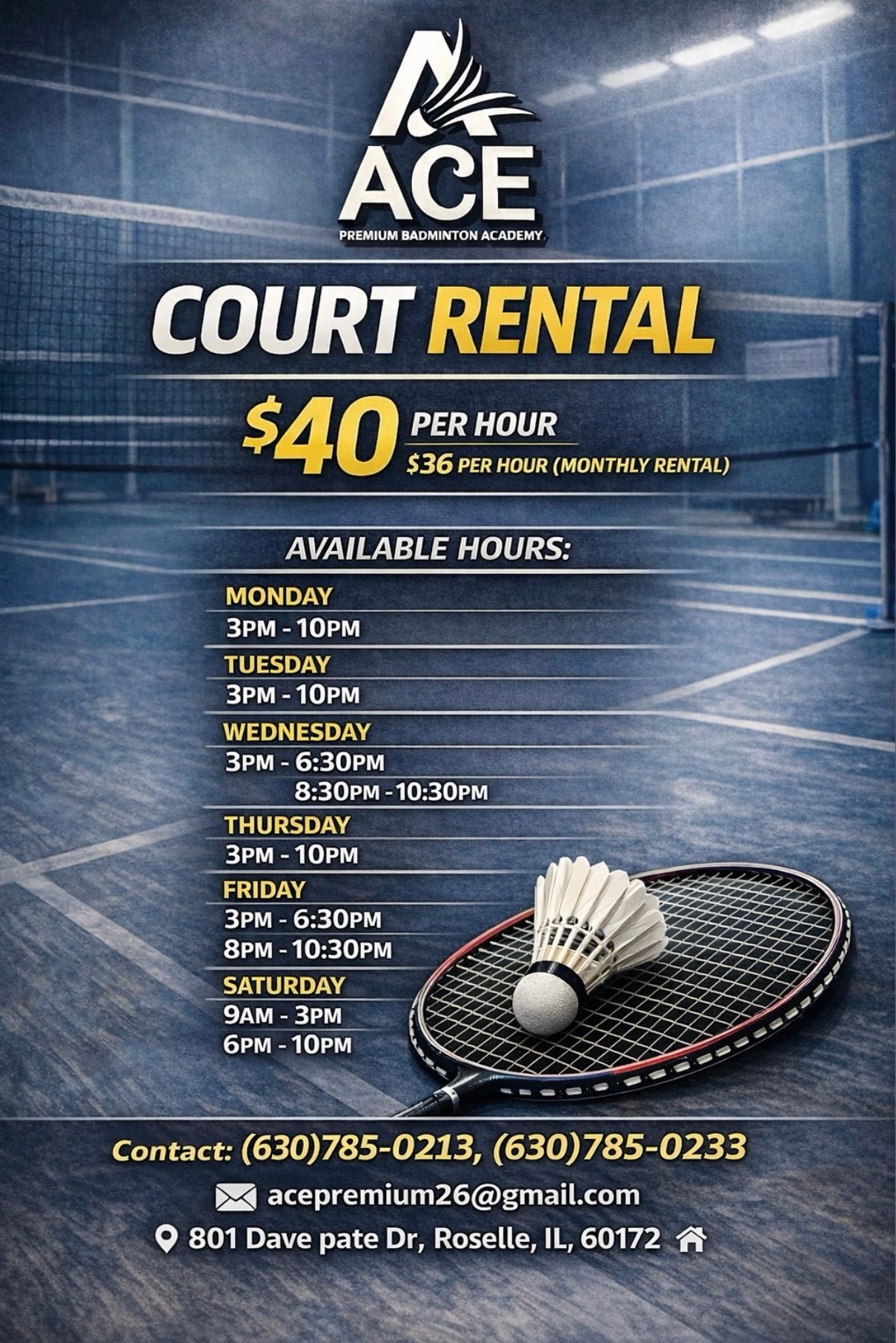 court rental flyer